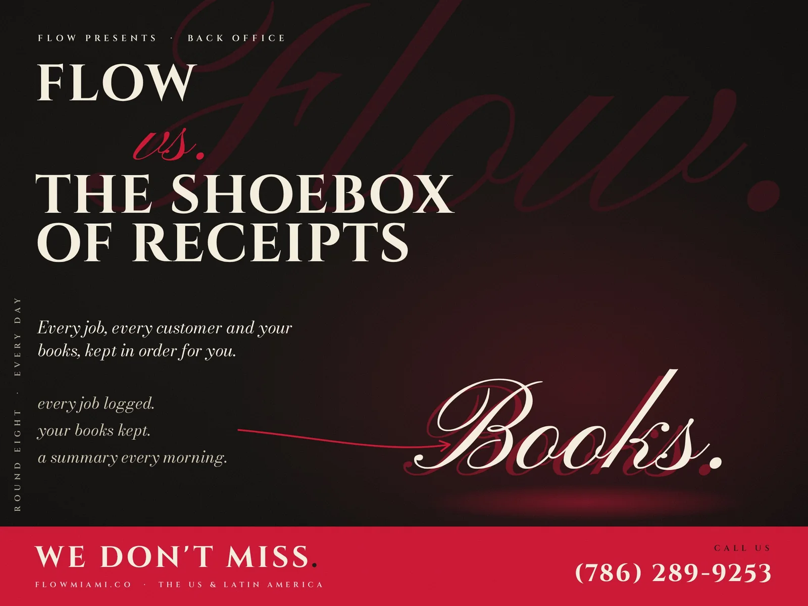 Flow vs. the shoebox of receipts — Back Office poster