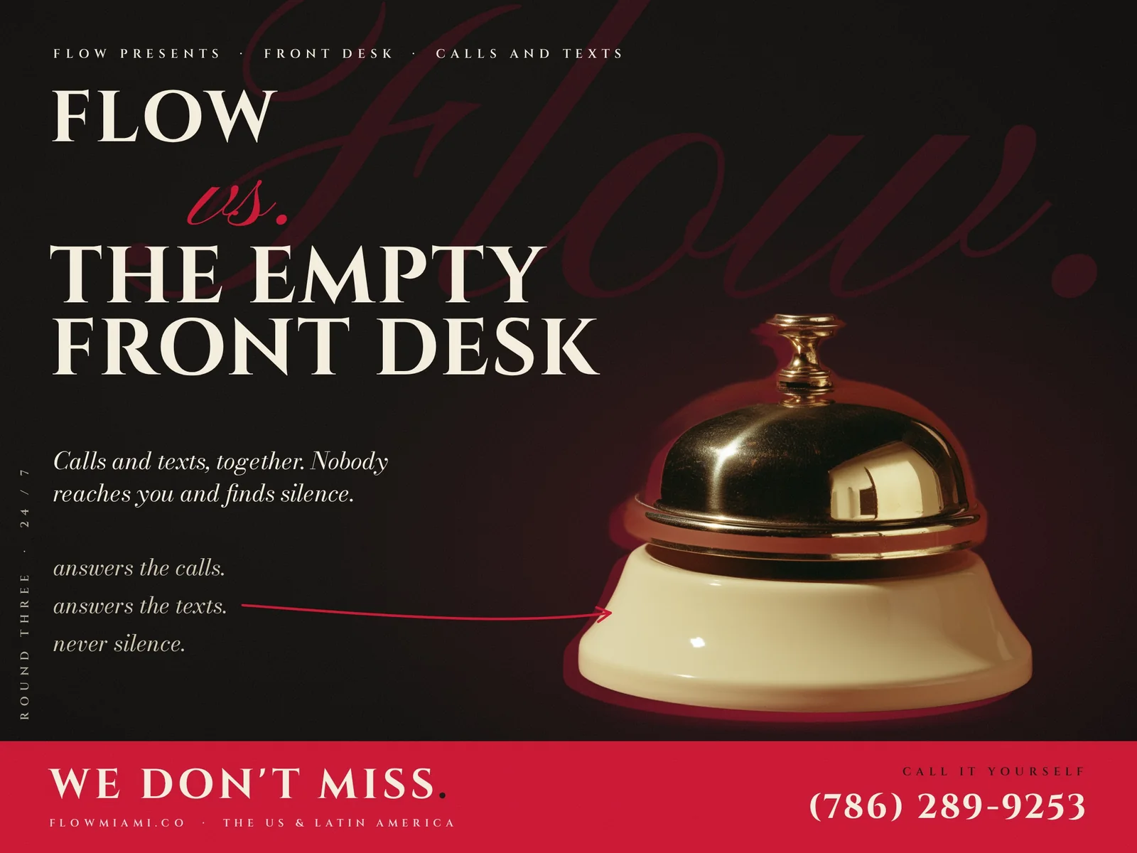 Flow vs. the empty front desk — Front Desk poster