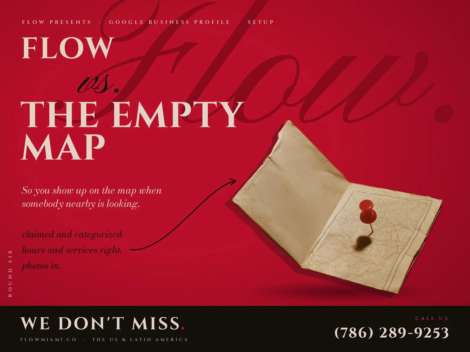 Flow vs. the empty map — Google profile setup poster
