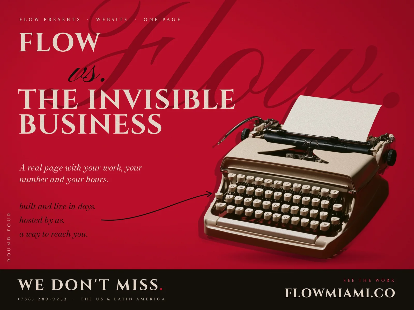 Flow vs. the invisible business — Website, one page poster